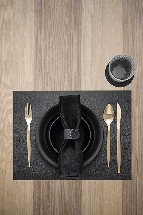 Toalha de Mesa Individual de Couro Marrom Retangular