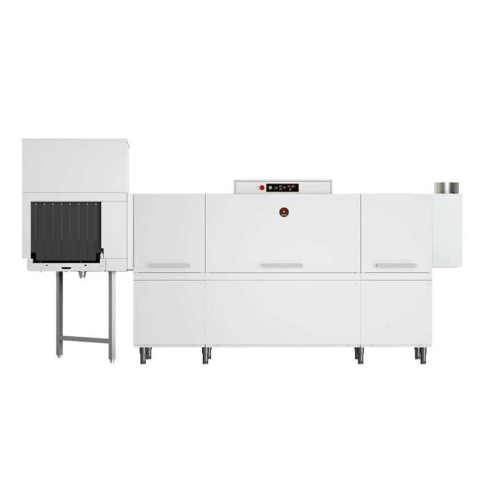 Máquina Lavar Loiça de Arrasto Industrial 400V para 150 Cestos/Hora