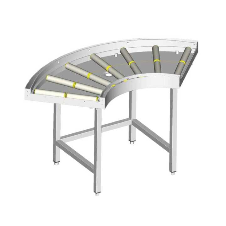 Mesa de Rolos Curva 90º para Máquinas de Lavar Loiça Industrial