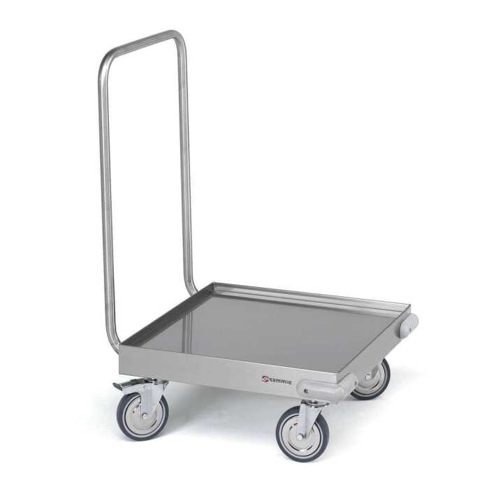 Carro baixo para cestas com varão, rodas Ø125 mm