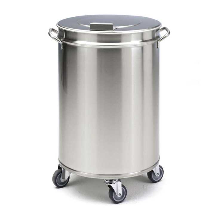Balde de Detritos Inox 95 L, Rodas Insonorizantes